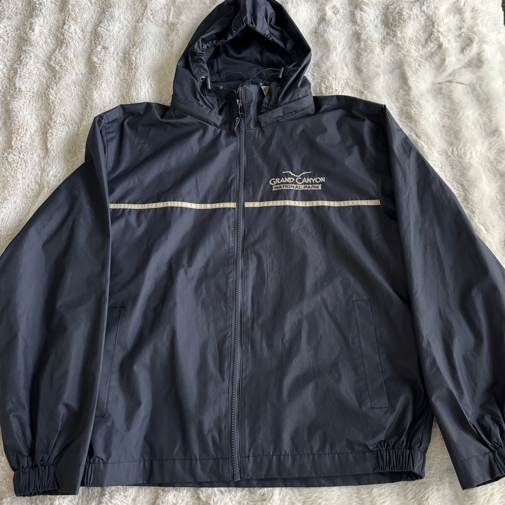 WeatherTex Beacon Point Grand Canyon Windbreaker Men’s Small Navy and Beige